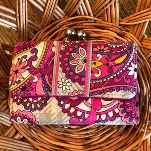 Vera Bradley Paisley Meets Plaid trifold wallet